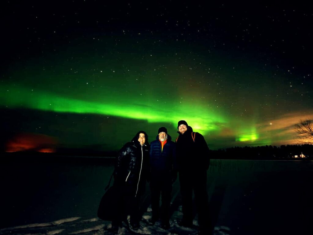 Paola, eu e o André and northern lights