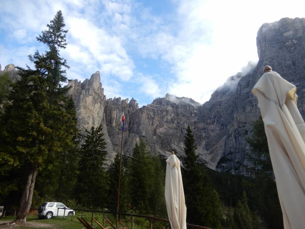 Mount Civetta seen from the Vazoller shelter