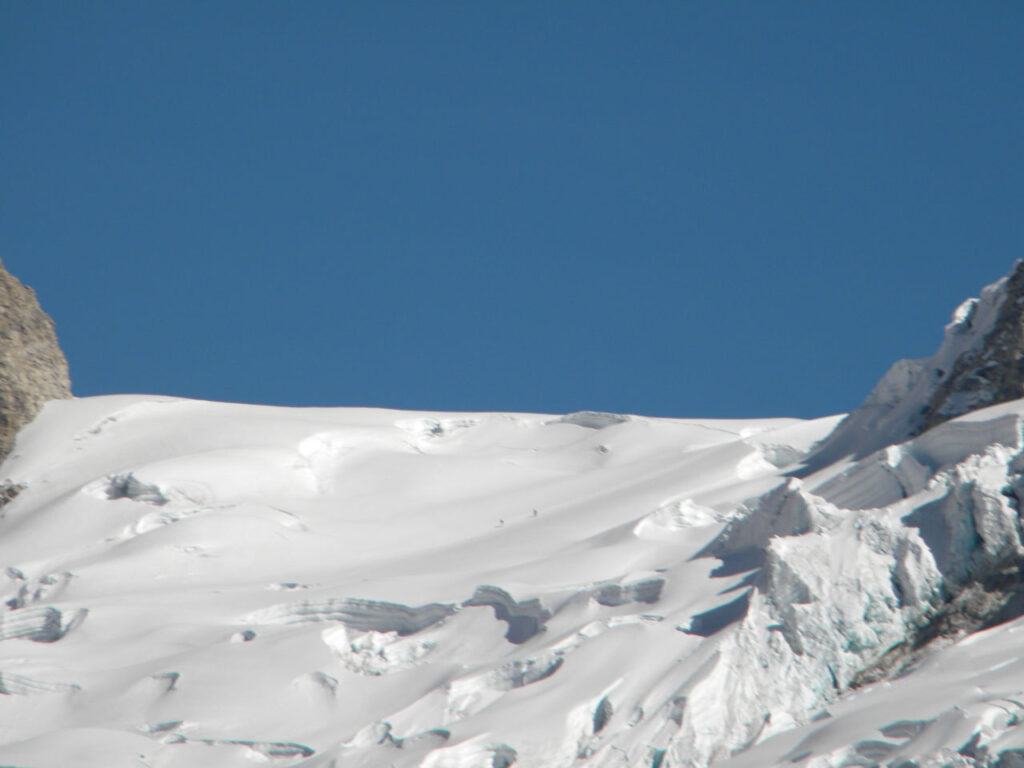 Glacier I climbed the day before to the summit of Pisco