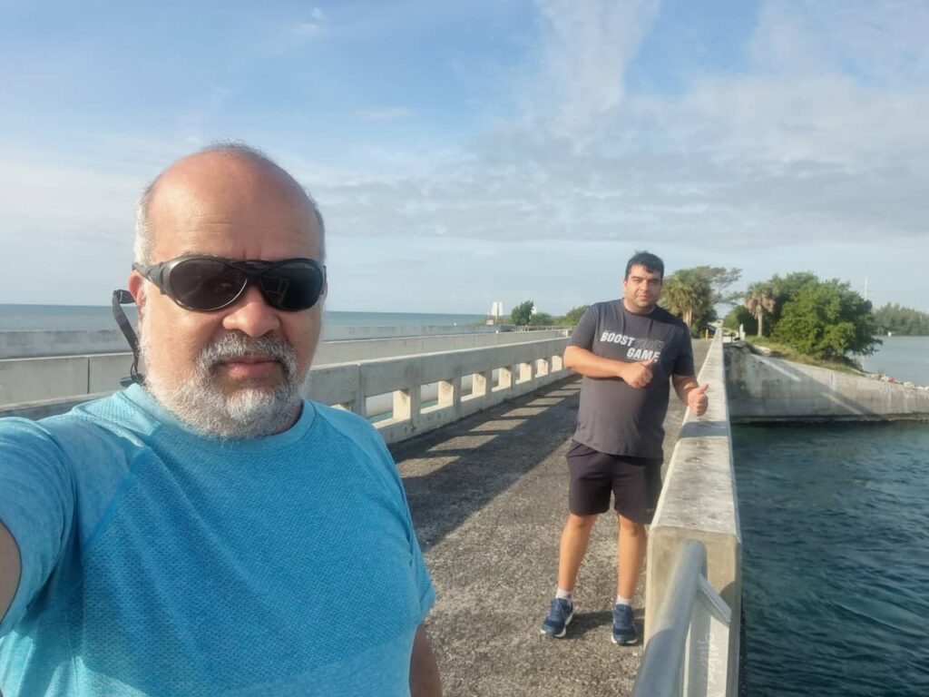 Juliano and I on Bridge in the Florida Keys