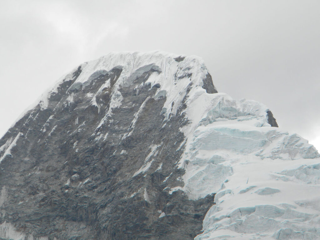 View from the summit of Artesonraju mountain