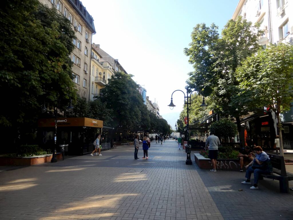 Boulevard Vitosha in the shopping center of Sofia