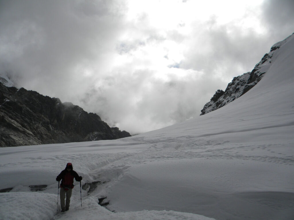 Crossing the Chola Pass 5387 meters