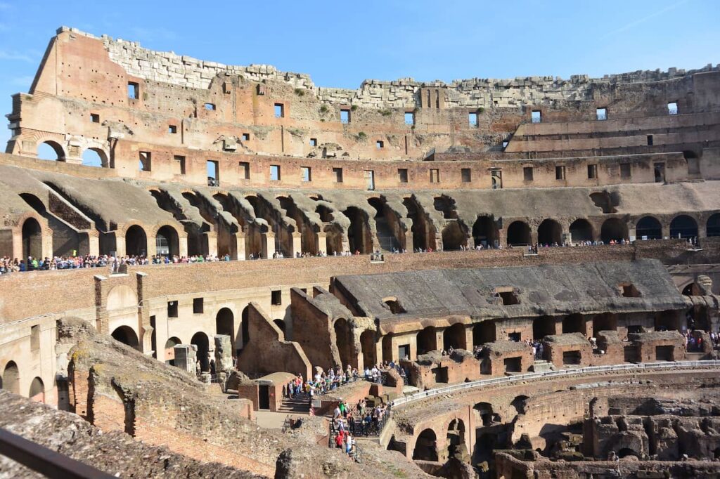 Inside the Colosseum in Rome