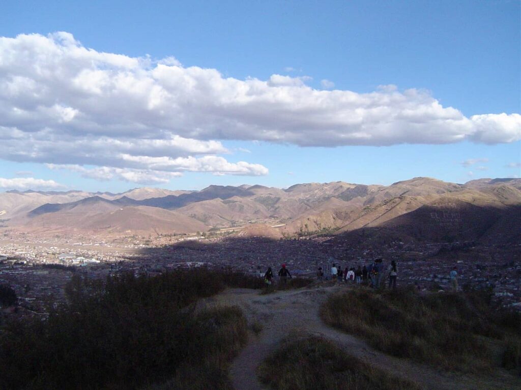 Vista de Cusco from do sítio arqueológico Sacsayhuaman