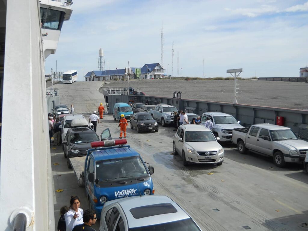 Boat crossing the Strait of Magellan