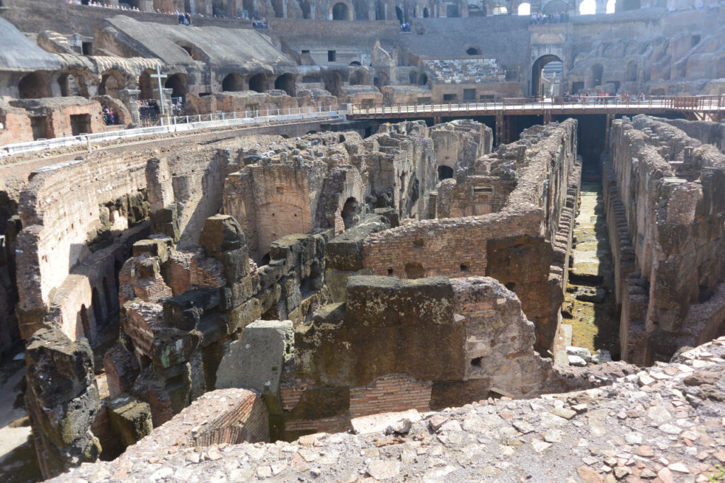 View of the basement of the Colosseum