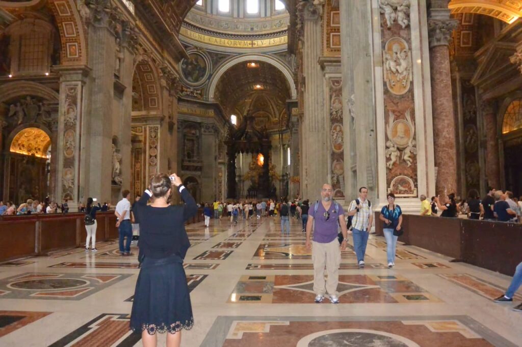 Inside St. Peter's Basilica.