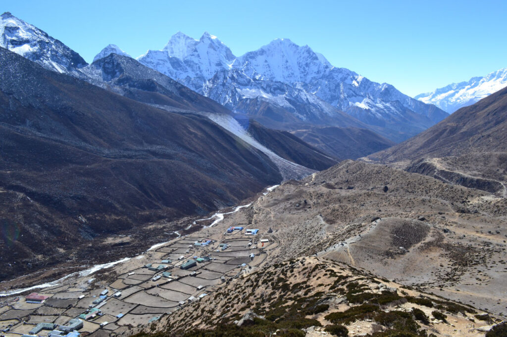 View of the village of Dinboche