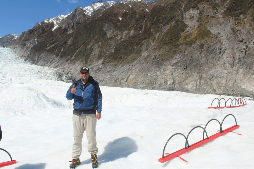 Juliano on the FOX Glacier. - New Zealand