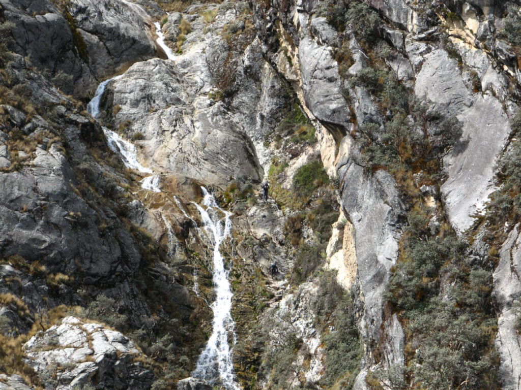 Climbing the waterfall