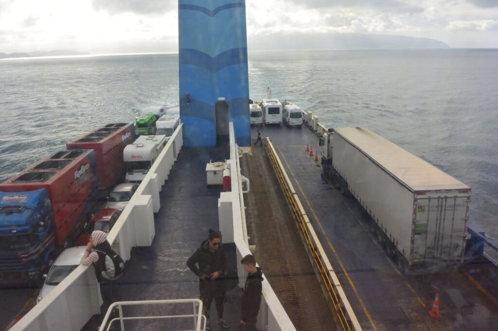 Ship crossing Cook Strait - New Zealand