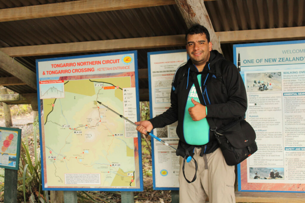 Juliano at the end of the Tongariro Alpine Crossing