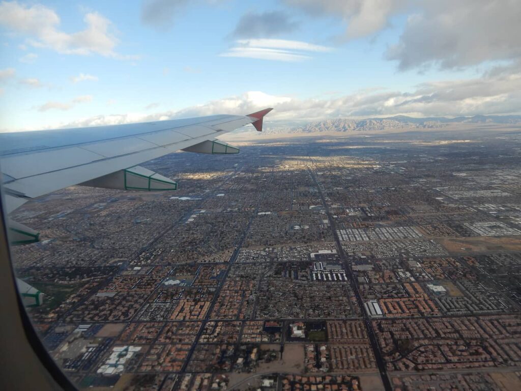 View of Las Vegas from the plane