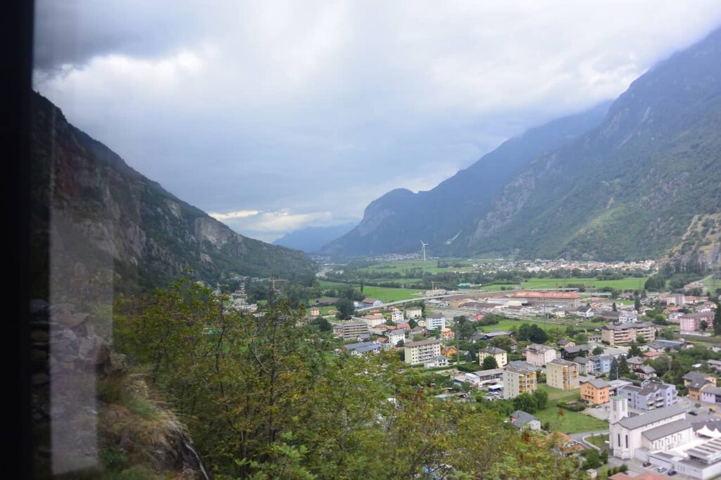 Martigny vista do trem para Chamonix