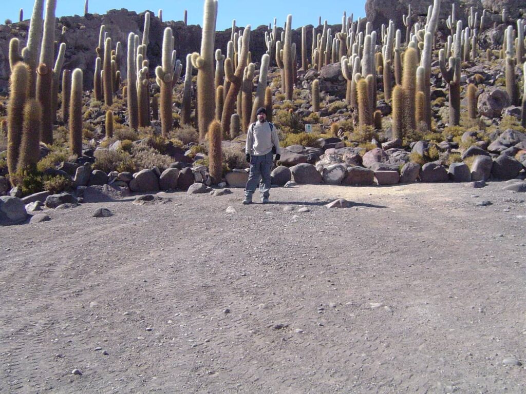 Eu na ilha dos Cactos (Isla Incahuasi.)