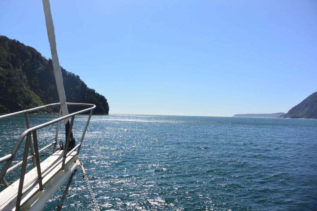 Exit to the open sea from Milford Sound - New Zealand