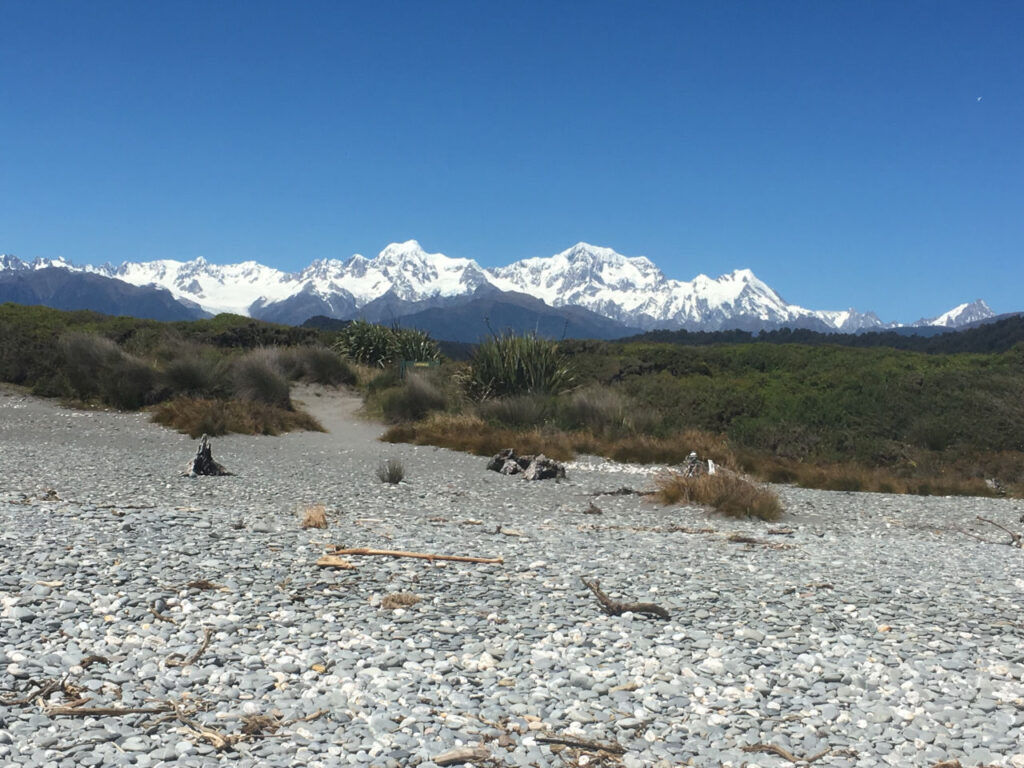 Mont cook view from Gillespies beach