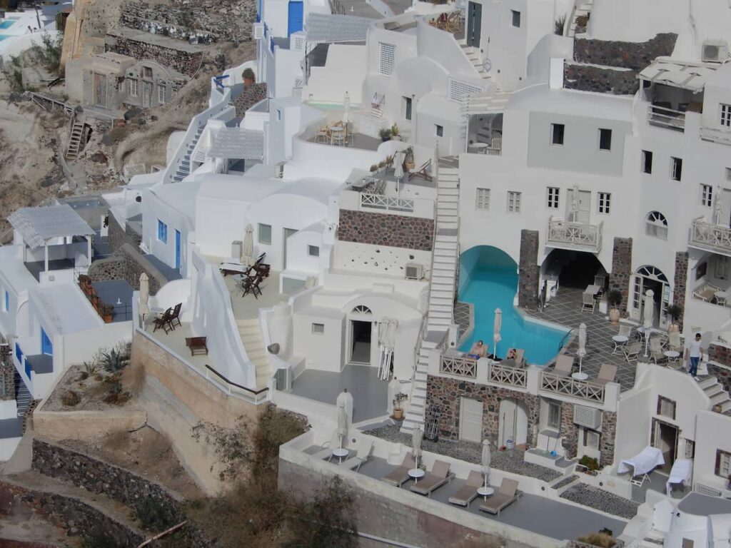 Hotel on the cliff of Oia- Santorini