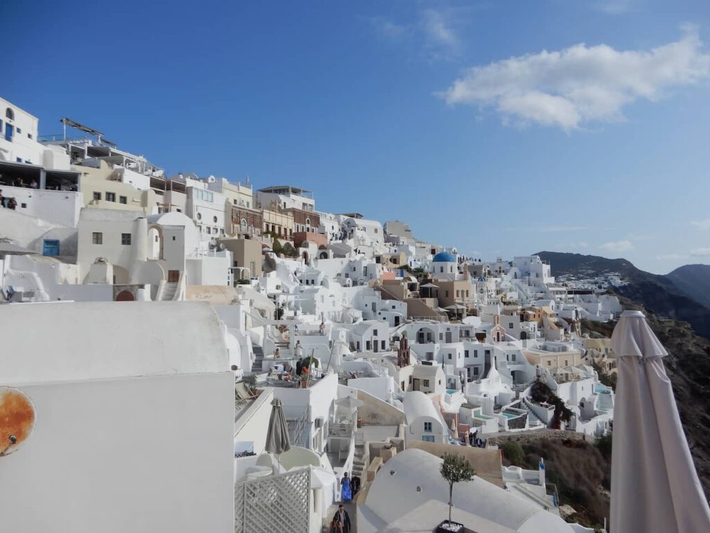 Visão geral de Oia - Santorini