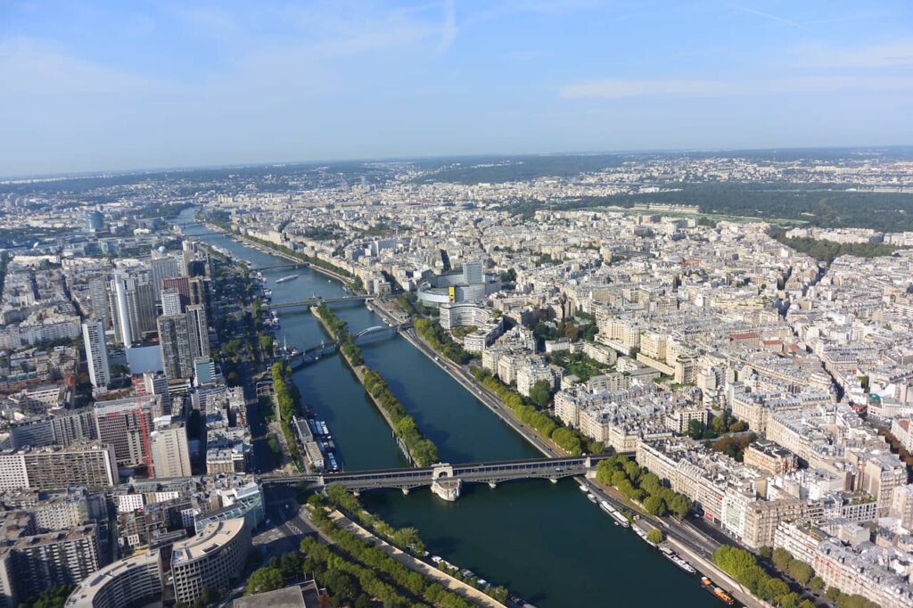 Rio sena visto do alto d torre Eiffel. - Paris