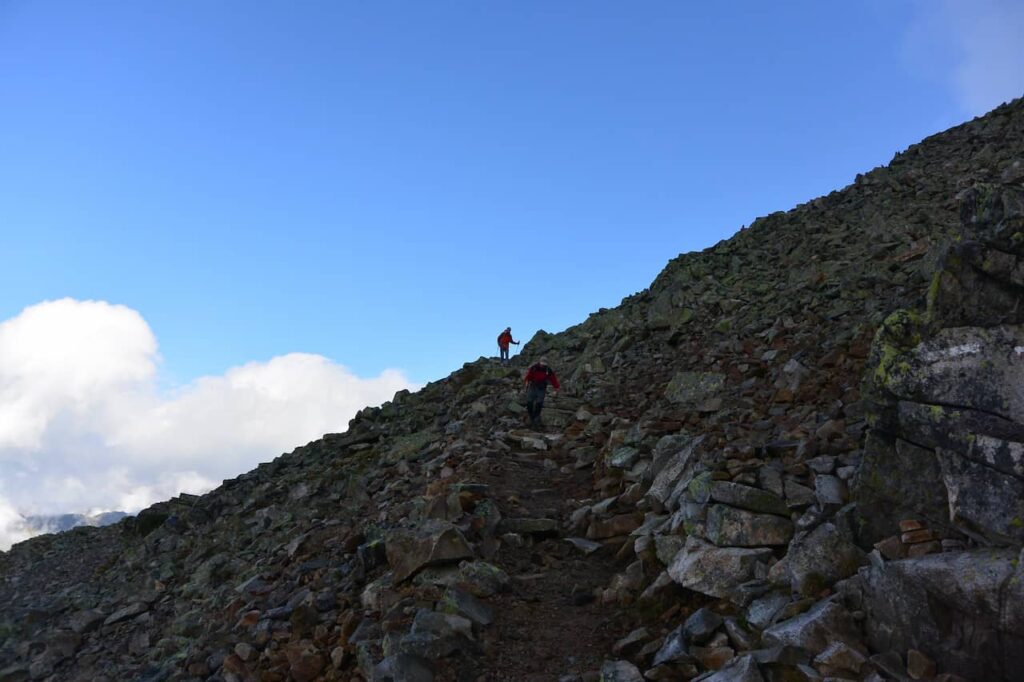 Descent on the Tour du Mont Blanc trail