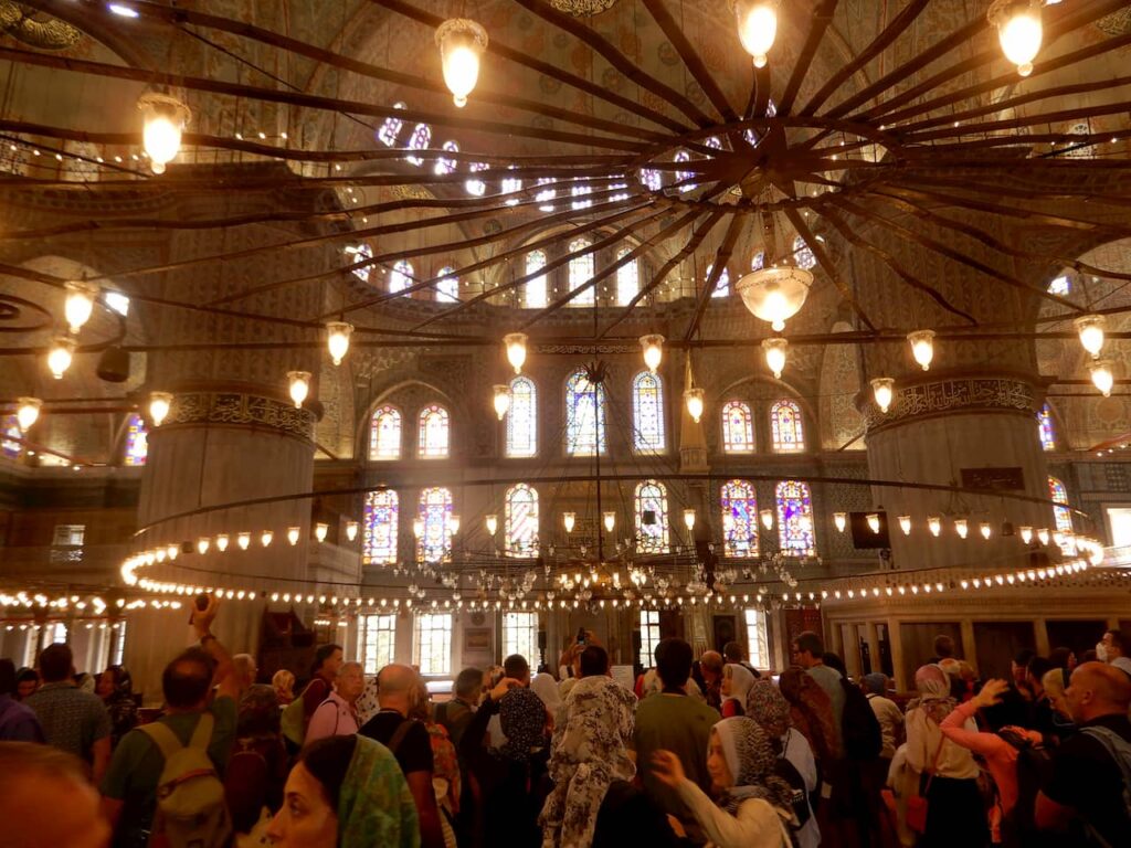 Inside the blue mosque