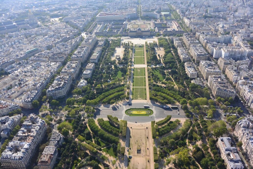 Champs de Mars seen from the Eiffel Tower