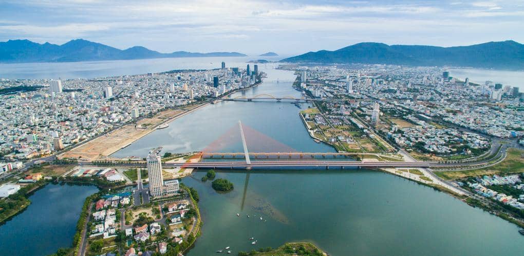 Aerial view of Danang city in Vitimam