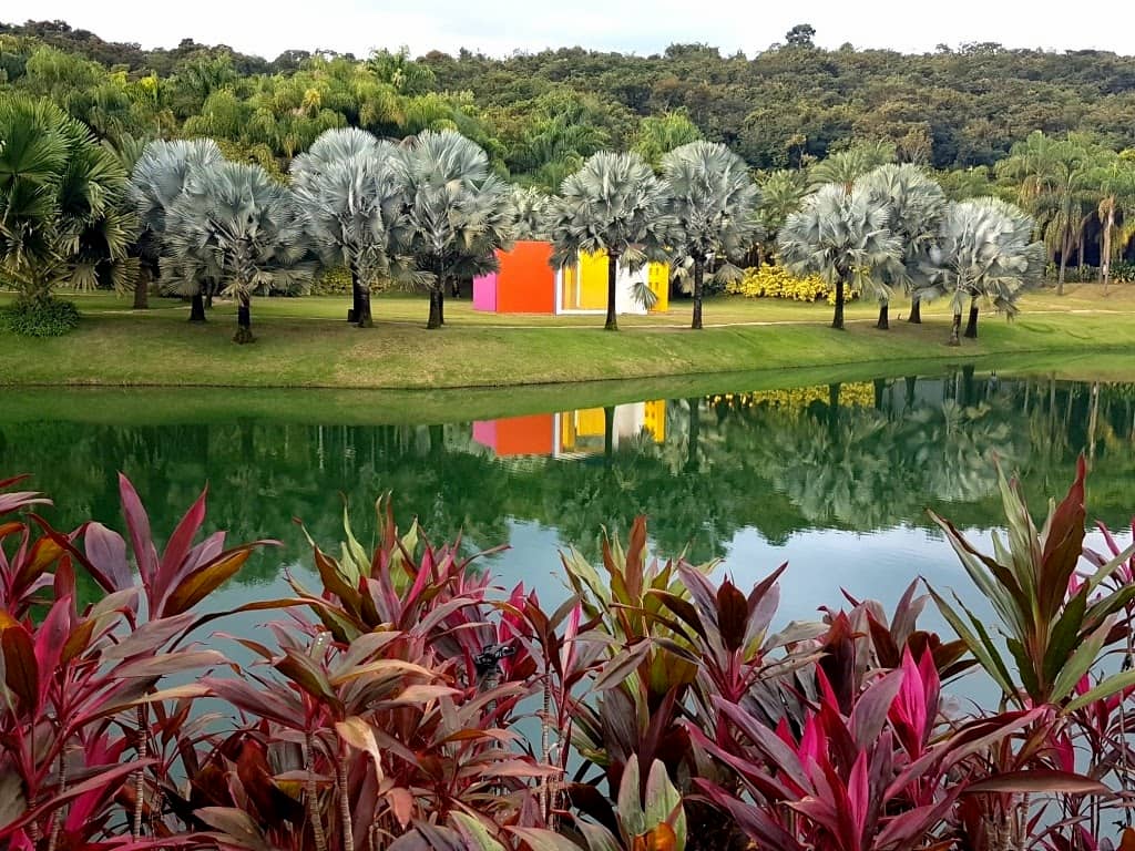 Lago e jardim em Inhotim - Minas Gerais - lugares Imperdíveis