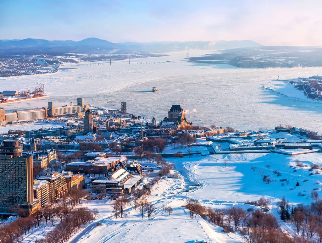 Cidade de Quebec durante o inverno