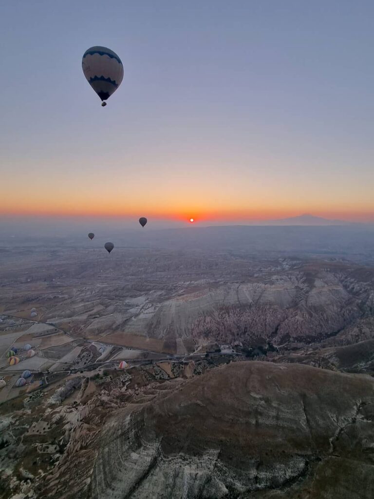 Sunrise seen from the balloon - Cappadocia