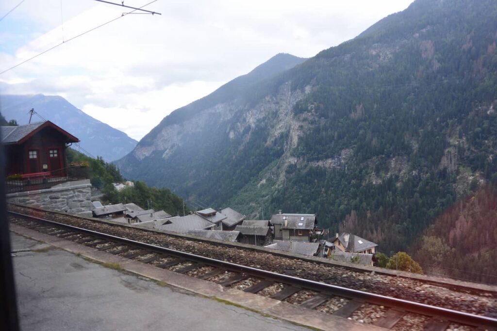 Train track on the way to Switzerland