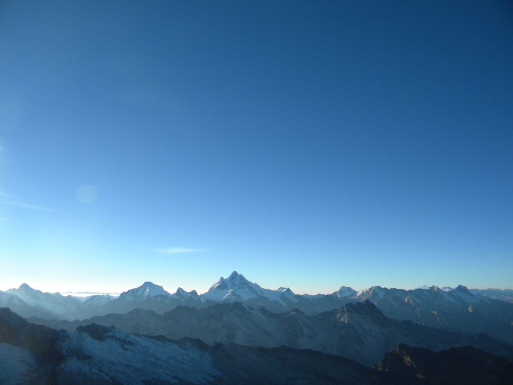 View from the summit of Vallunaraju - Cordilheira Blanca