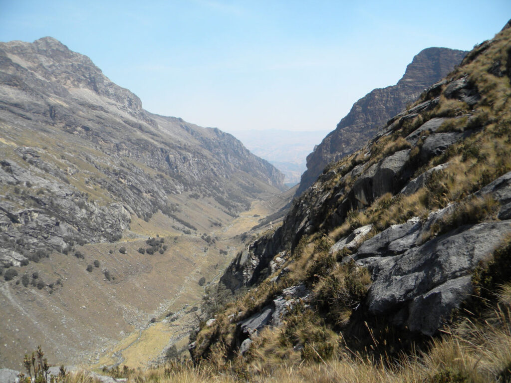 Valley seen from the climb to Vallunaraju base camp