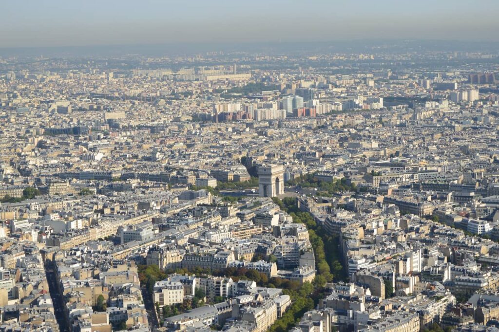 Arc de Triomphe seen from the Eiffel Tower