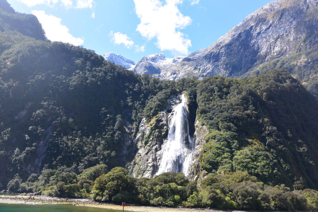 Waterfall in Milford Sound