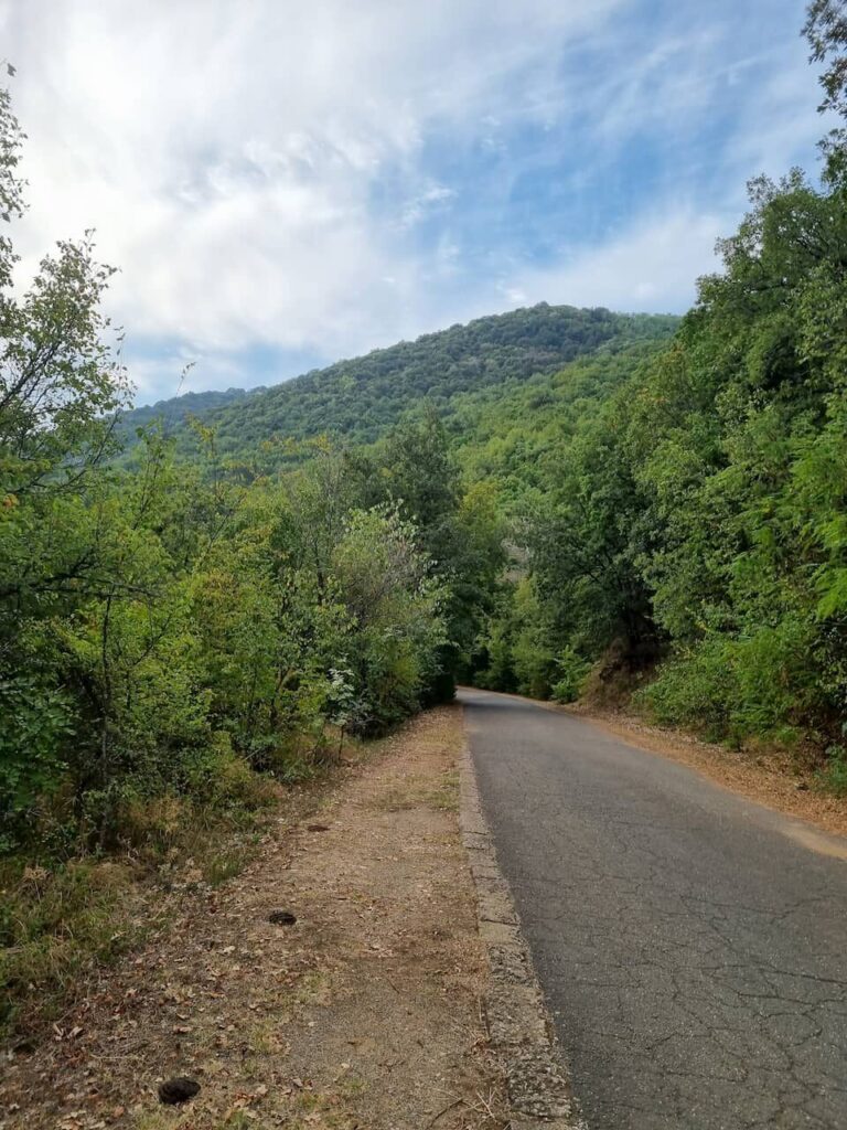 Road to climb to Millennium Cross