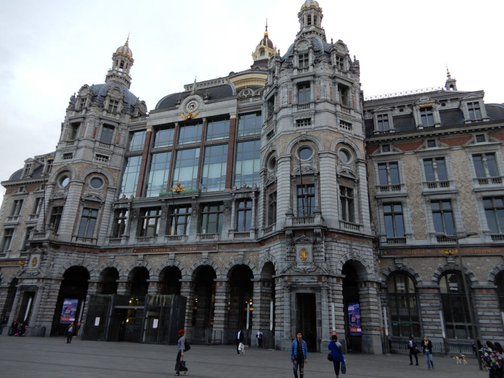 Front of Antwerp train station - Belgium