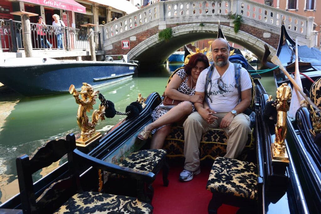 Penha and I on a gondola ride through the canals of Venice