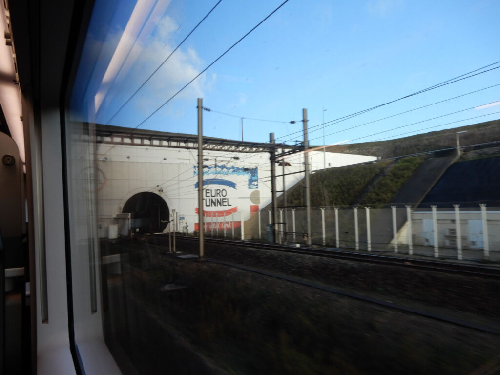 On the train entering the Euro Tunnel