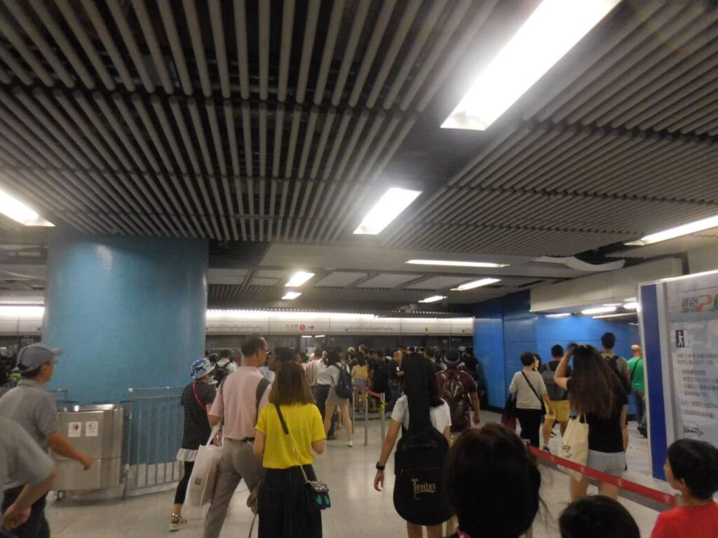 Hong Kong subway station.