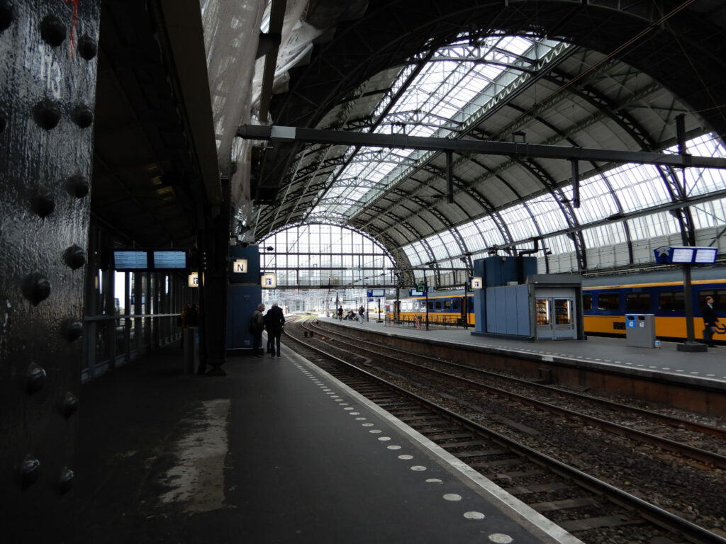 inside the train station