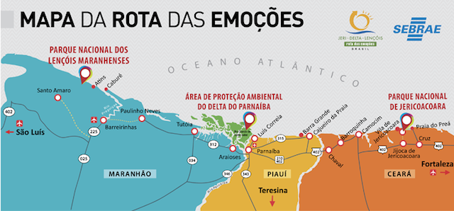 mapa da rota das emoções