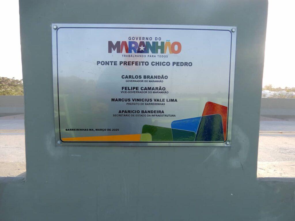 Inauguration plaque for the bridge