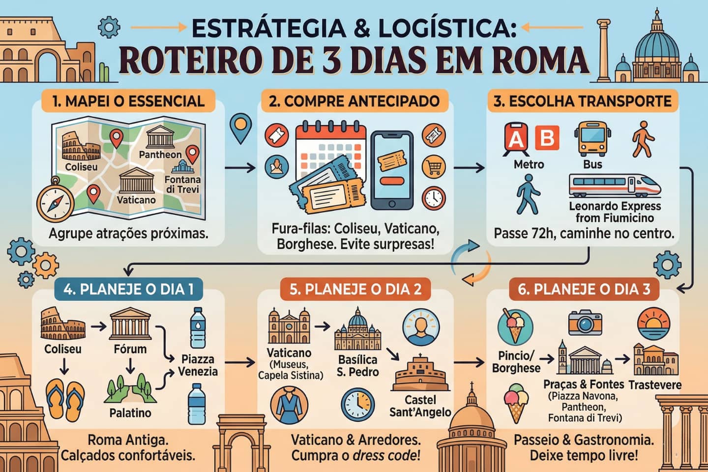 Roma roteiro de 3 dias