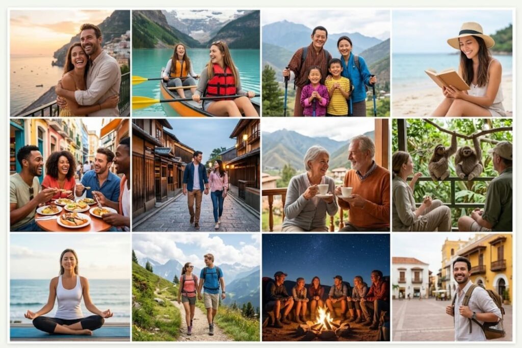 viajante seguros e felizes