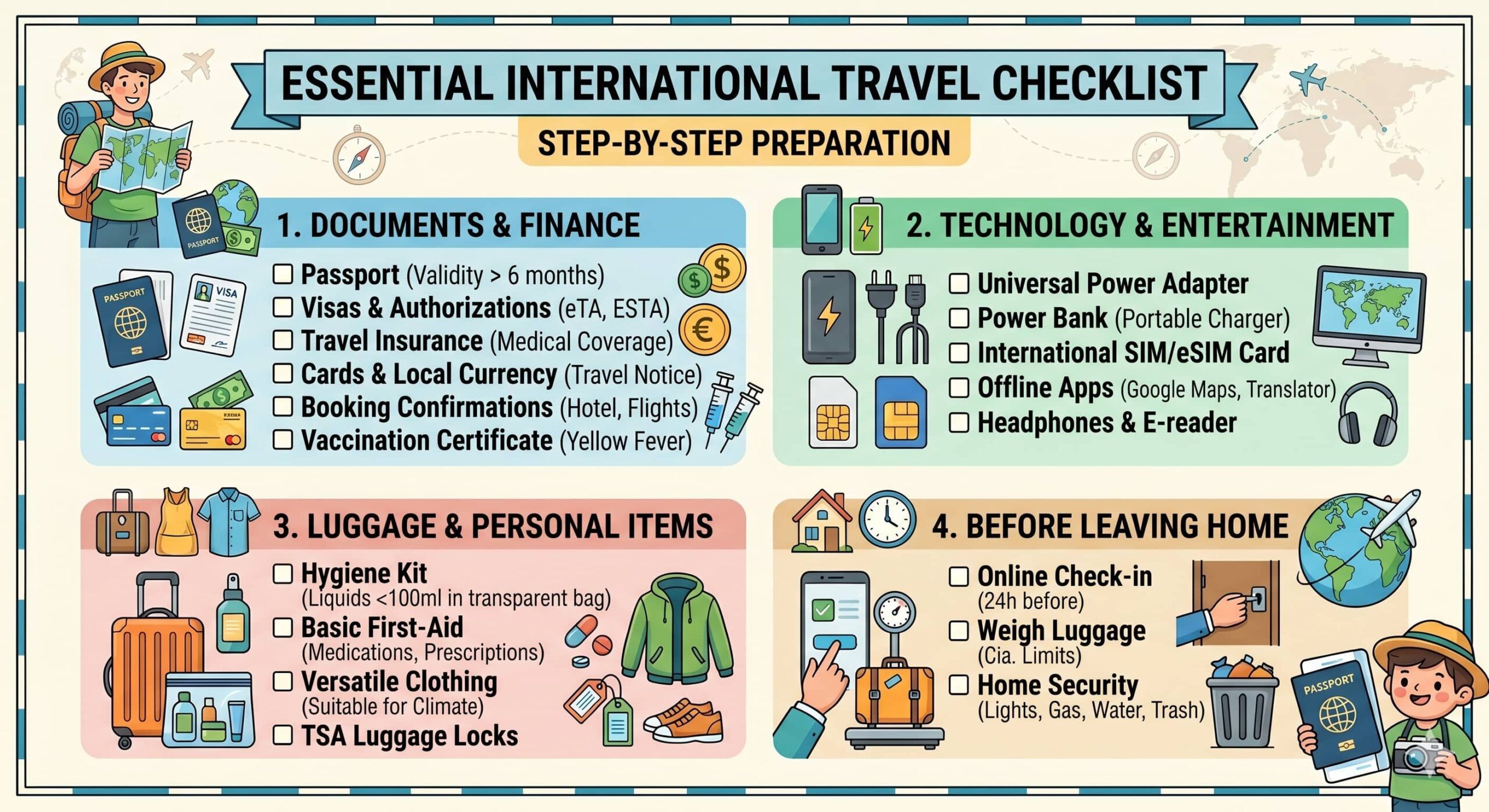 Essencial international travel checklist