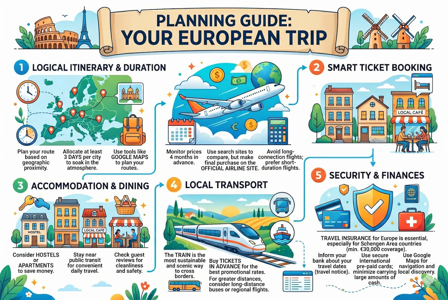 infografc Europe trip