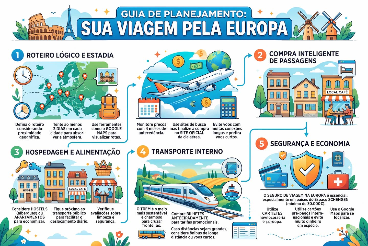 Infografico roteiro europa